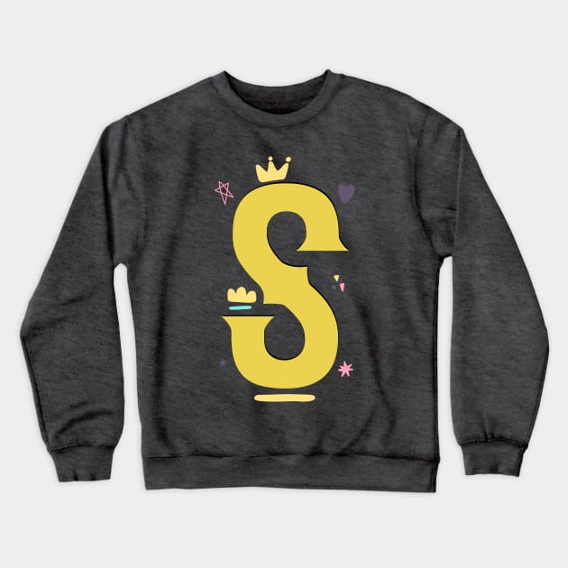 "S" This Is Letter S Capital First Letter In Your Name Crewneck Sweatshirt by chidadesign